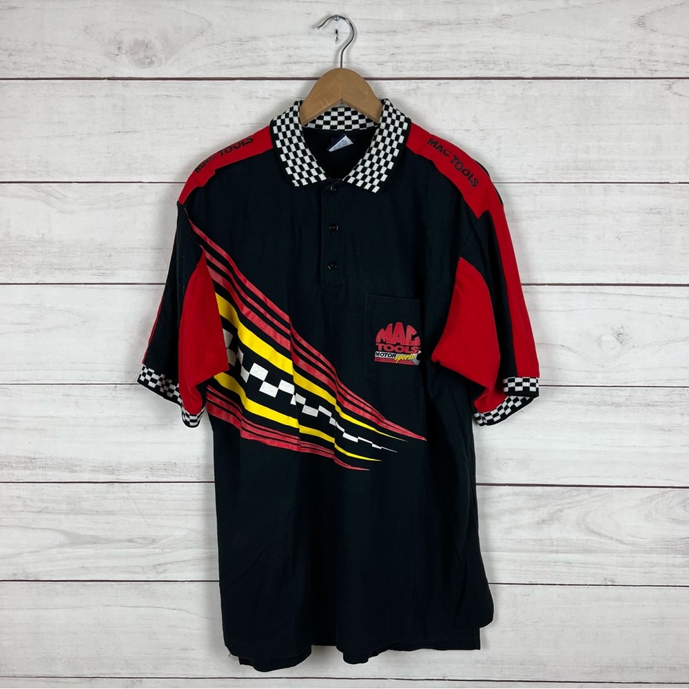 Vintage RARE Mac Tools Motor Sports Polo Shirt Large